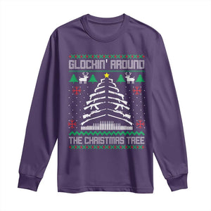 Christmas Gun Lover Long Sleeve Shirt Glocking Around The Christmas Tree TS09 Purple Print Your Wear