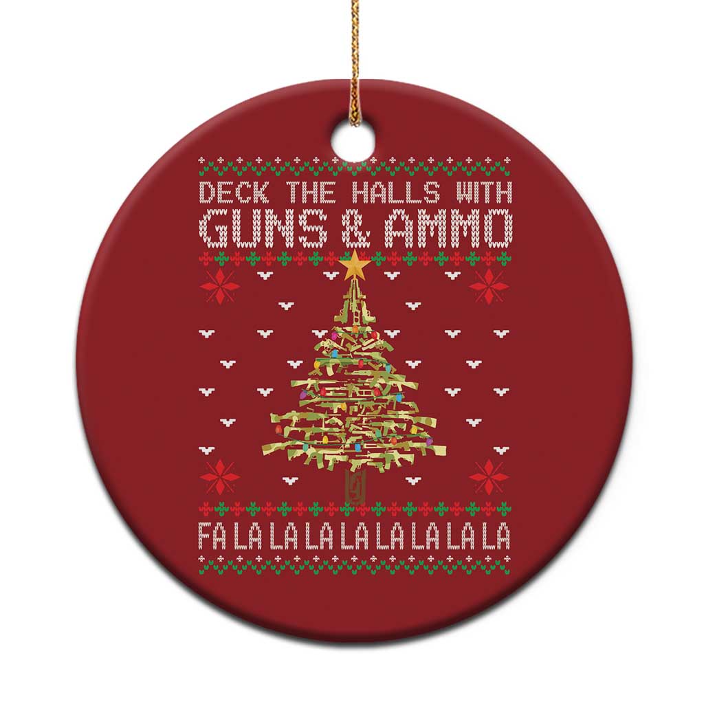 Xmas Gun Lover Christmas Ornament Deck The Halls With Guns And Ammo TS09 Print Your Wear