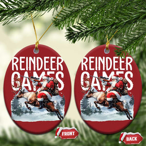 Xmas Hunting Christmas Ornament Reindeer Game Santa Hunter Deer Season TS09 Oval Red Print Your Wear