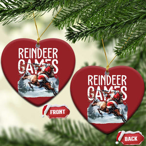 Xmas Hunting Christmas Ornament Reindeer Game Santa Hunter Deer Season TS09 Heart Red Print Your Wear