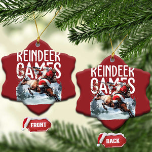 Xmas Hunting Christmas Ornament Reindeer Game Santa Hunter Deer Season TS09 Snow Flake Red Print Your Wear