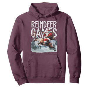 Christmas Hunting Hoodie Reindeer Game Santa Hunter Deer Season TS09 Maroon Print Your Wear