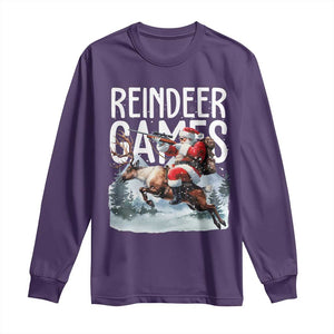 Christmas Hunting Long Sleeve Shirt Reindeer Game Santa Hunter Deer Season TS09 Purple Print Your Wear