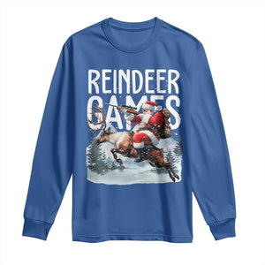 Christmas Hunting Long Sleeve Shirt Reindeer Game Santa Hunter Deer Season TS09 Royal Blue Print Your Wear