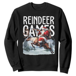 Christmas Hunting Sweatshirt Reindeer Game Santa Hunter Deer Season TS09 Black Print Your Wear