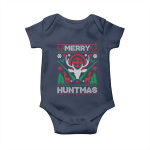 Christmas Hunting Baby Onesie Merry Huntmas Deer Season Hunter TS09 Navy Print Your Wear