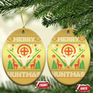 Xmas Hunting Christmas Ornament Merry Huntmas Deer Season Hunter TS09 Oval Gold Print Your Wear