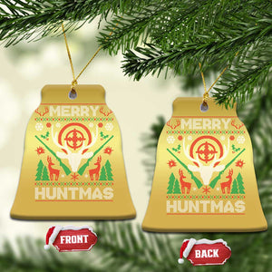 Xmas Hunting Christmas Ornament Merry Huntmas Deer Season Hunter TS09 Bell Flake Gold Print Your Wear