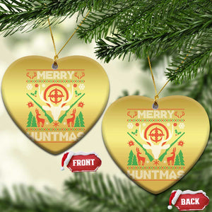 Xmas Hunting Christmas Ornament Merry Huntmas Deer Season Hunter TS09 Heart Gold Print Your Wear