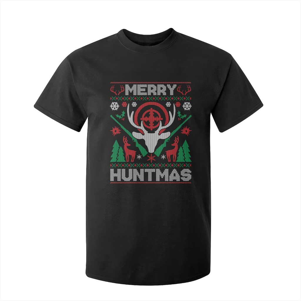 Christmas Hunting T Shirt For Kid Merry Huntmas Deer Season Hunter TS09 Black Print Your Wear