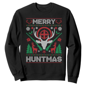 Christmas Hunting Sweatshirt Merry Huntmas Deer Season Hunter TS09 Black Print Your Wear