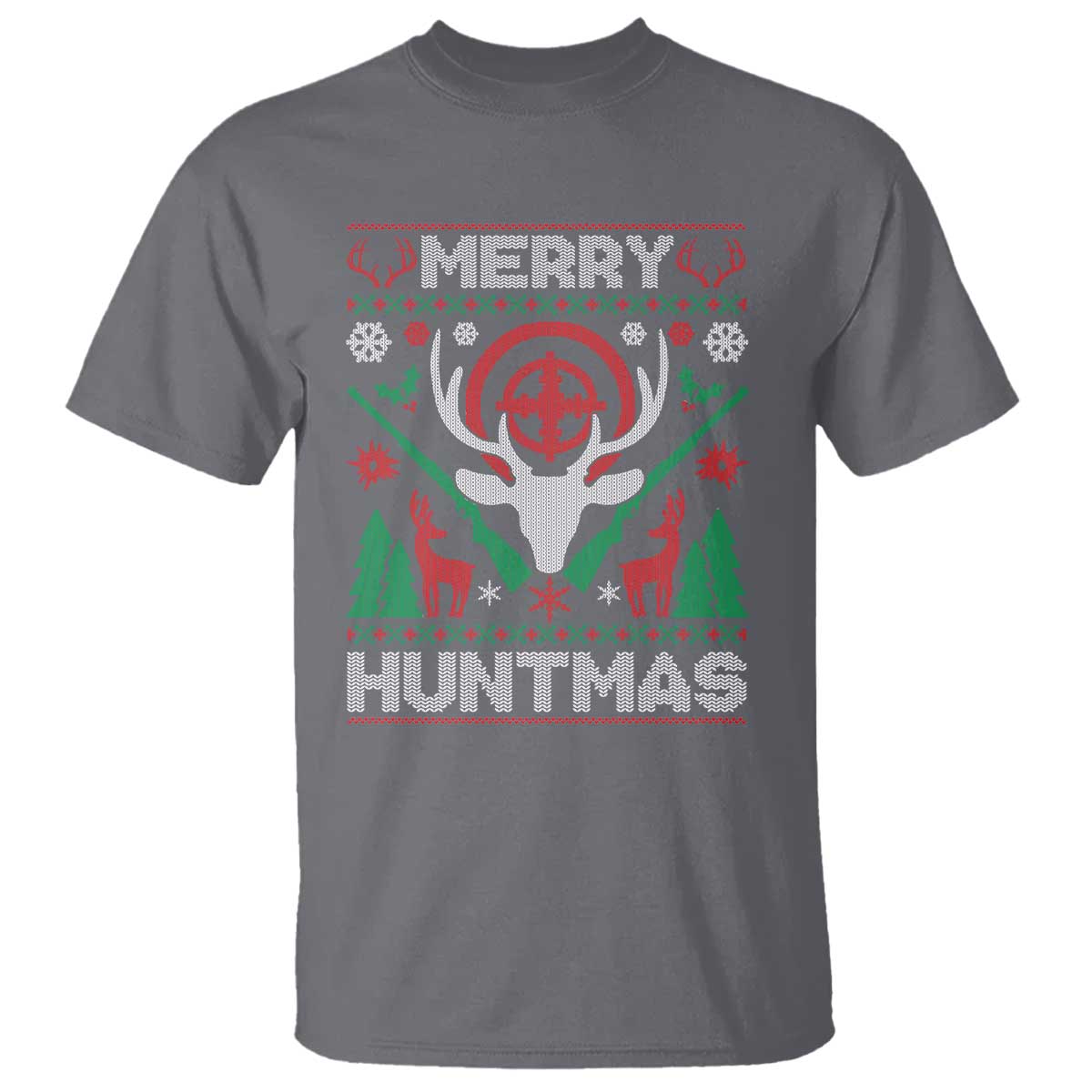 Christmas Hunting T Shirt Merry Huntmas Deer Season Hunter TS09 Charcoal Print Your Wear