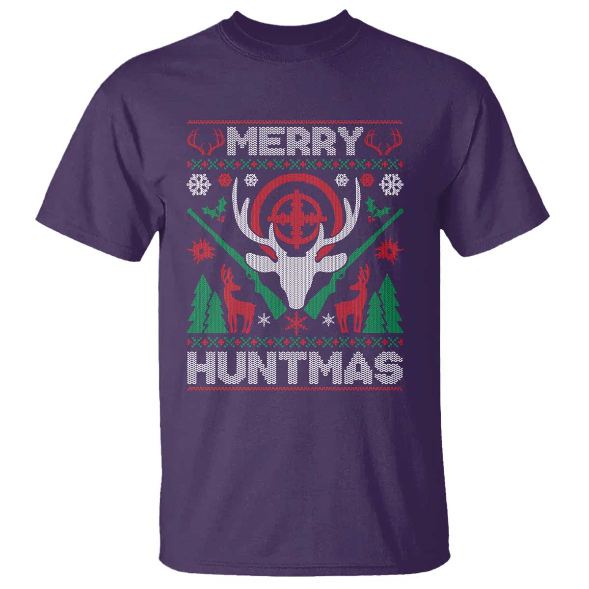 Christmas Hunting T Shirt Merry Huntmas Deer Season Hunter TS09 Purple Print Your Wear