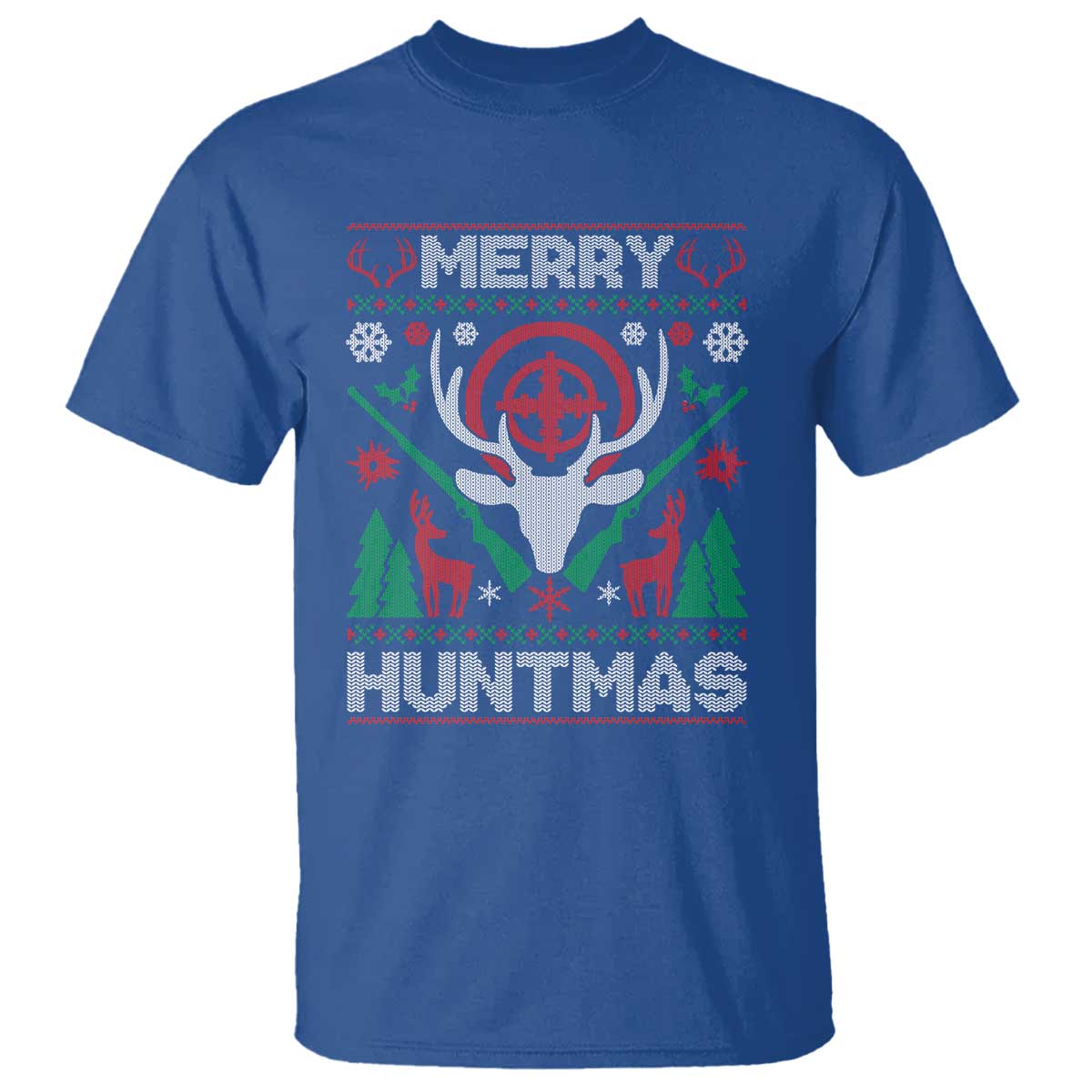 Christmas Hunting T Shirt Merry Huntmas Deer Season Hunter TS09 Royal Blue Print Your Wear