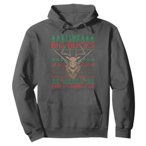 Christmas Hunting Hoodie I Like Big Bucks And I Cannot Lie Deer Hunter TS09 Dark Heather Print Your Wear