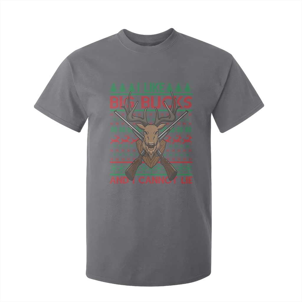Christmas Hunting T Shirt For Kid I Like Big Bucks And I Cannot Lie Deer Hunter TS09 Charcoal Print Your Wear