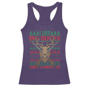 Christmas Hunting Racerback Tank Top I Like Big Bucks And I Cannot Lie Deer Hunter TS09 Purple Print Your Wear