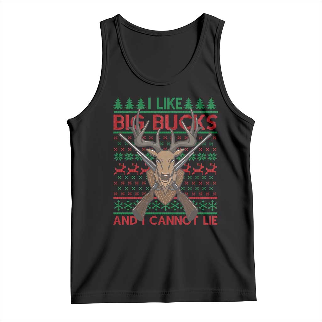 Christmas Hunting Tank Top I Like Big Bucks And I Cannot Lie Deer Hunter TS09 Black Print Your Wear