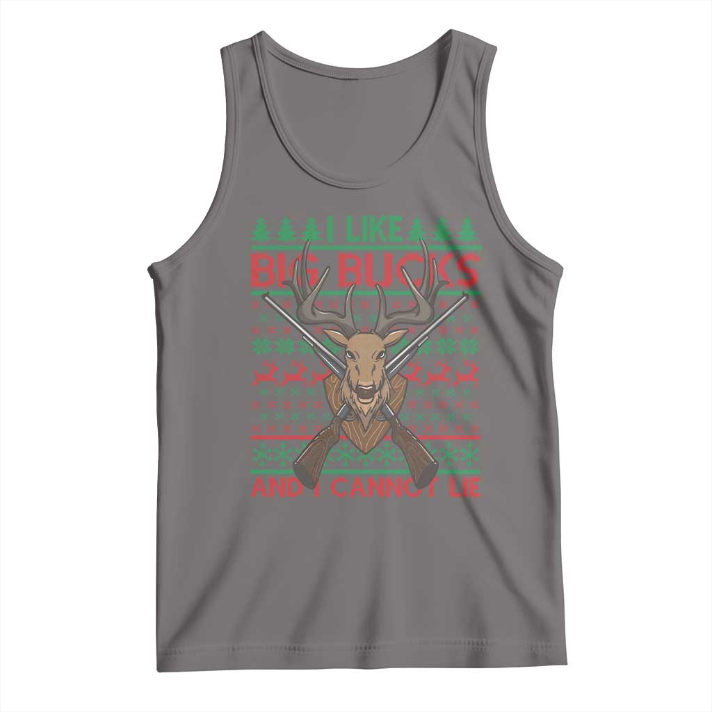 Christmas Hunting Tank Top I Like Big Bucks And I Cannot Lie Deer Hunter TS09 Deep Heather Print Your Wear