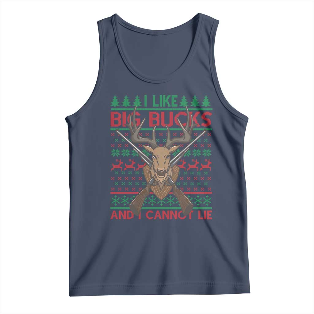 Christmas Hunting Tank Top I Like Big Bucks And I Cannot Lie Deer Hunter TS09 Navy Print Your Wear