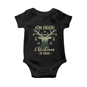 Christmas Hunting Baby Onesie Oh Deer Christmas Is Here Hunter TS09 Black Print Your Wear