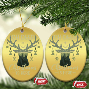 Xmas Hunting Christmas Ornament Oh Deer Christmas Is Here Hunter TS09 Oval Gold Print Your Wear