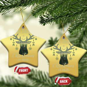 Xmas Hunting Christmas Ornament Oh Deer Christmas Is Here Hunter TS09 Star Gold Print Your Wear