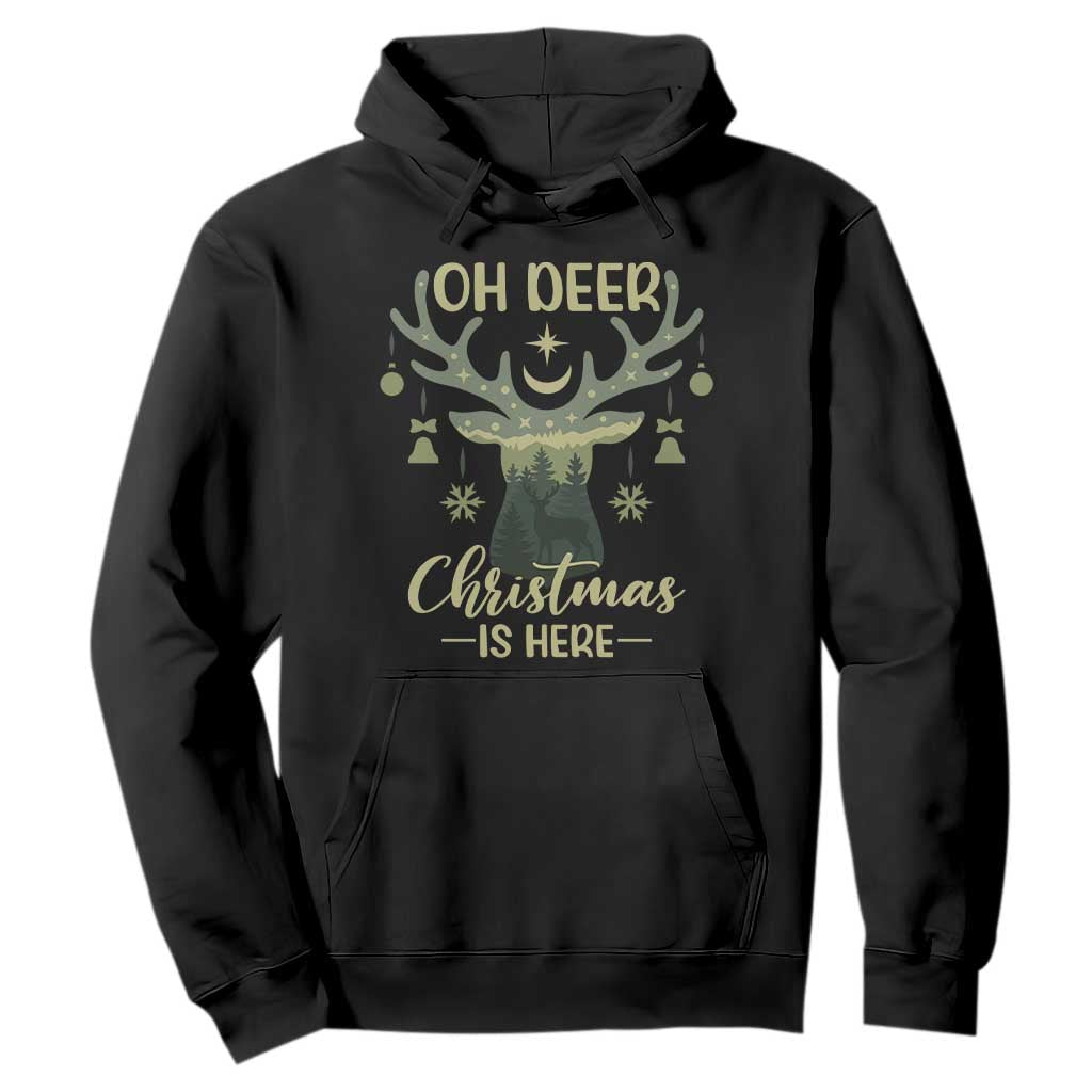 Christmas Hunting Hoodie Oh Deer Christmas Is Here Hunter TS09 Black Print Your Wear