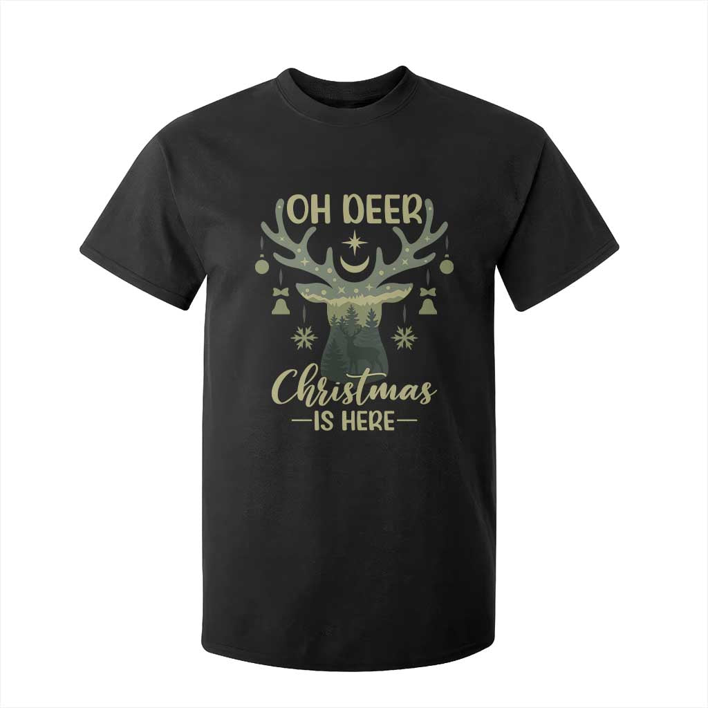 Christmas Hunting T Shirt For Kid Oh Deer Christmas Is Here Hunter TS09 Black Print Your Wear