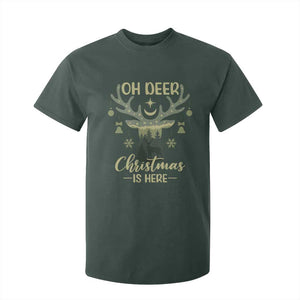 Christmas Hunting T Shirt For Kid Oh Deer Christmas Is Here Hunter TS09 Dark Forest Green Print Your Wear