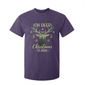 Christmas Hunting T Shirt For Kid Oh Deer Christmas Is Here Hunter TS09 Purple Print Your Wear