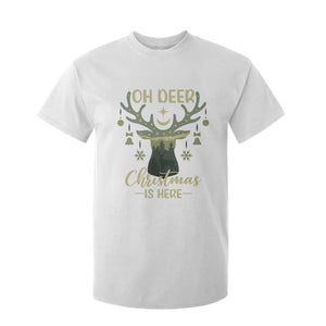 Christmas Hunting T Shirt For Kid Oh Deer Christmas Is Here Hunter TS09 White Print Your Wear