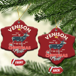 Xmas Hunting Christmas Ornament Venison Meat Deer Season Hunter TS09 Snow Flake Red Print Your Wear