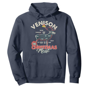 Christmas Hunting Hoodie Venison Meat Deer Season Hunter TS09 Navy Print Your Wear