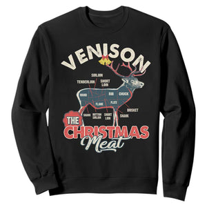 Christmas Hunting Sweatshirt Venison Meat Deer Season Hunter TS09 Black Print Your Wear