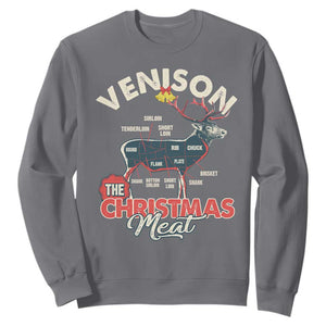 Christmas Hunting Sweatshirt Venison Meat Deer Season Hunter TS09 Charcoal Print Your Wear