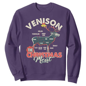 Christmas Hunting Sweatshirt Venison Meat Deer Season Hunter TS09 Purple Print Your Wear