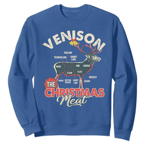 Christmas Hunting Sweatshirt Venison Meat Deer Season Hunter TS09 Royal Blue Print Your Wear