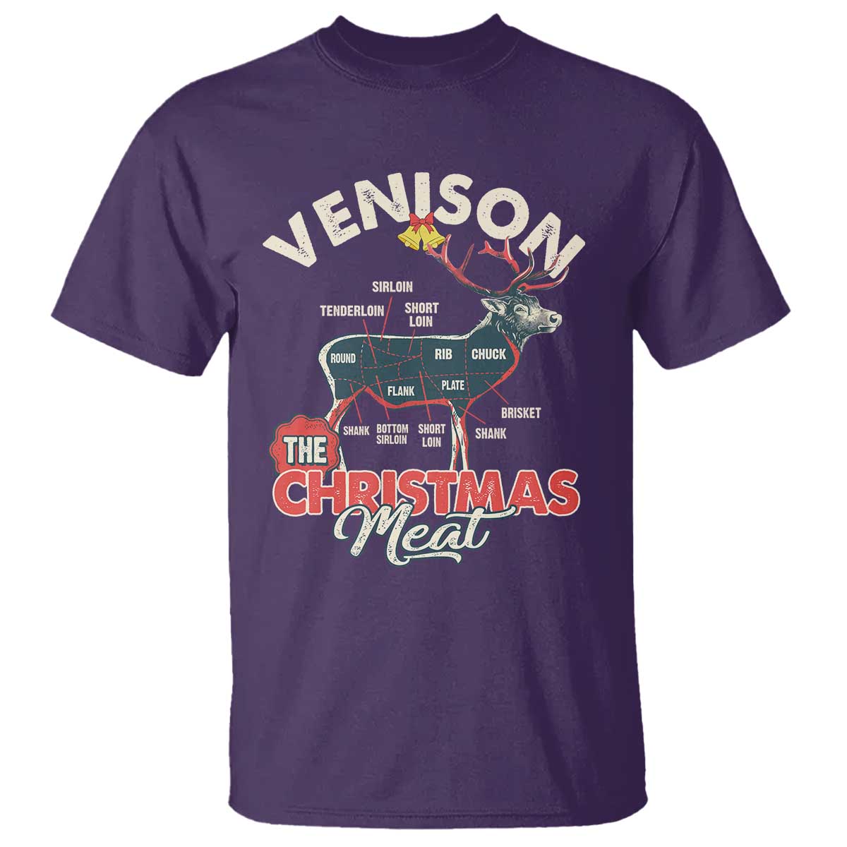 Christmas Hunting T Shirt Venison Meat Deer Season Hunter TS09 Purple Print Your Wear