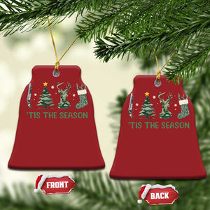 Xmas Hunting Christmas Ornament Tis The Season Hunting Camo Hunter TS09 Bell Flake Red Print Your Wear