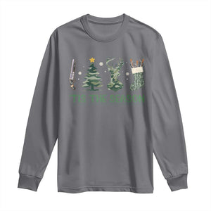 Christmas Hunting Long Sleeve Shirt Tis The Season Hunting Camo Hunter TS09 Charcoal Print Your Wear