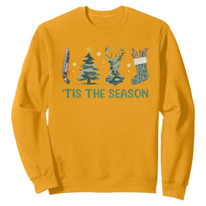 Christmas Hunting Sweatshirt Tis The Season Hunting Camo Hunter TS09 Gold Print Your Wear