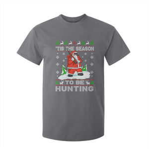 Christmas Hunting T Shirt For Kid Tis The Season To Be Hunting Santa Hunter TS09 Charcoal Print Your Wear