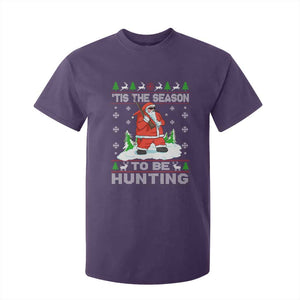 Christmas Hunting T Shirt For Kid Tis The Season To Be Hunting Santa Hunter TS09 Purple Print Your Wear