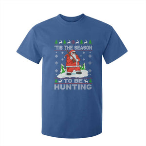 Christmas Hunting T Shirt For Kid Tis The Season To Be Hunting Santa Hunter TS09 Royal Blue Print Your Wear