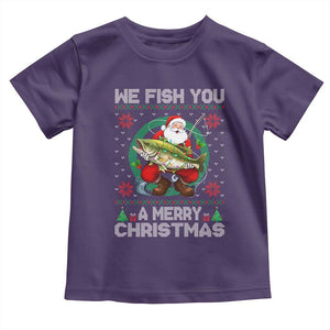 Xmas Fishing Baby Shirt We Fish You A Merry Christmas Santa Fisherman TS09 Purple Print Your Wear