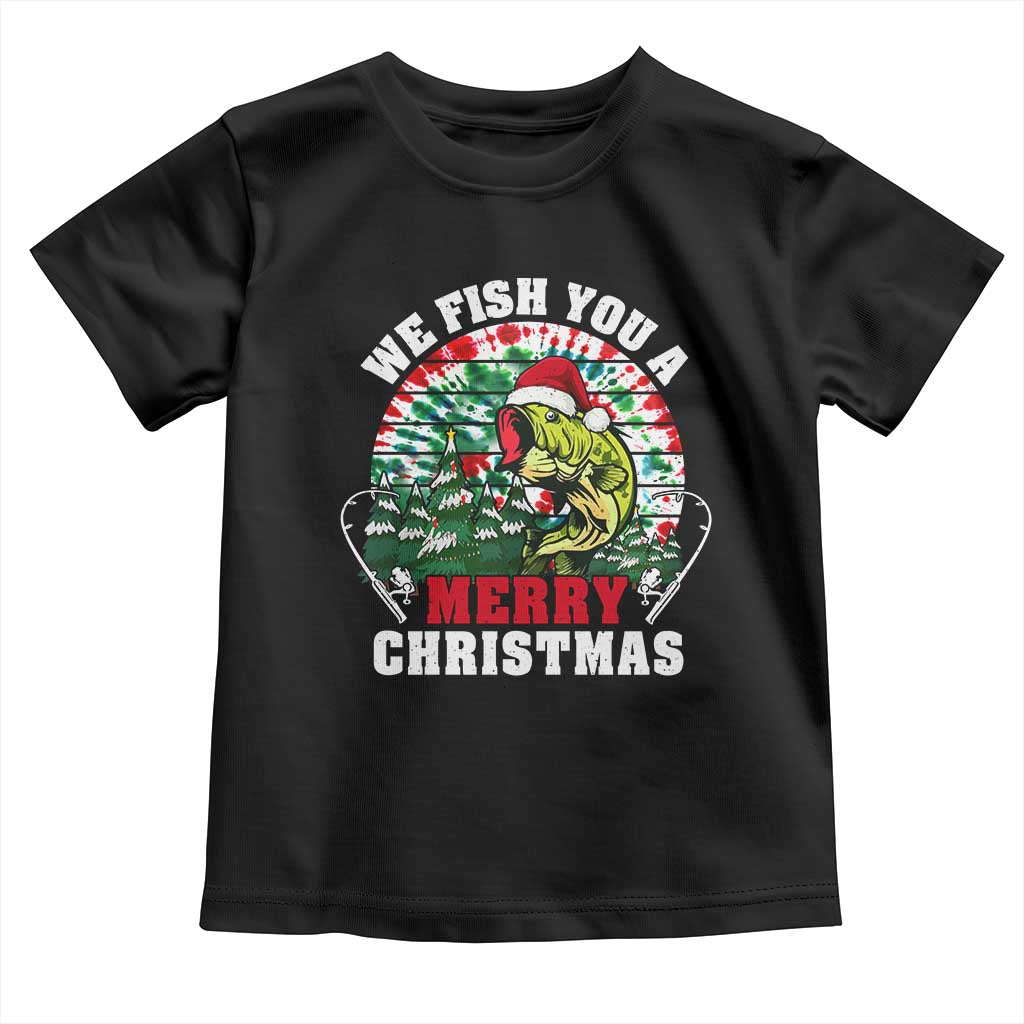 Xmas Fishing Baby Shirt We Fish You A Merry Christmas Santa Hat TS09 Black Print Your Wear