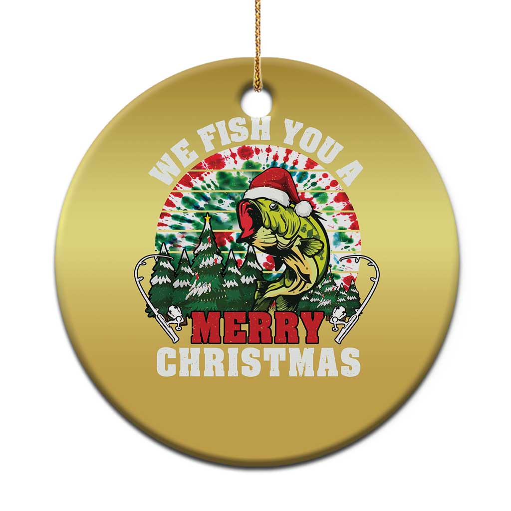 Xmas Fishing Christmas Ornament We Fish You A Merry Christmas Santa Hat TS09 Print Your Wear