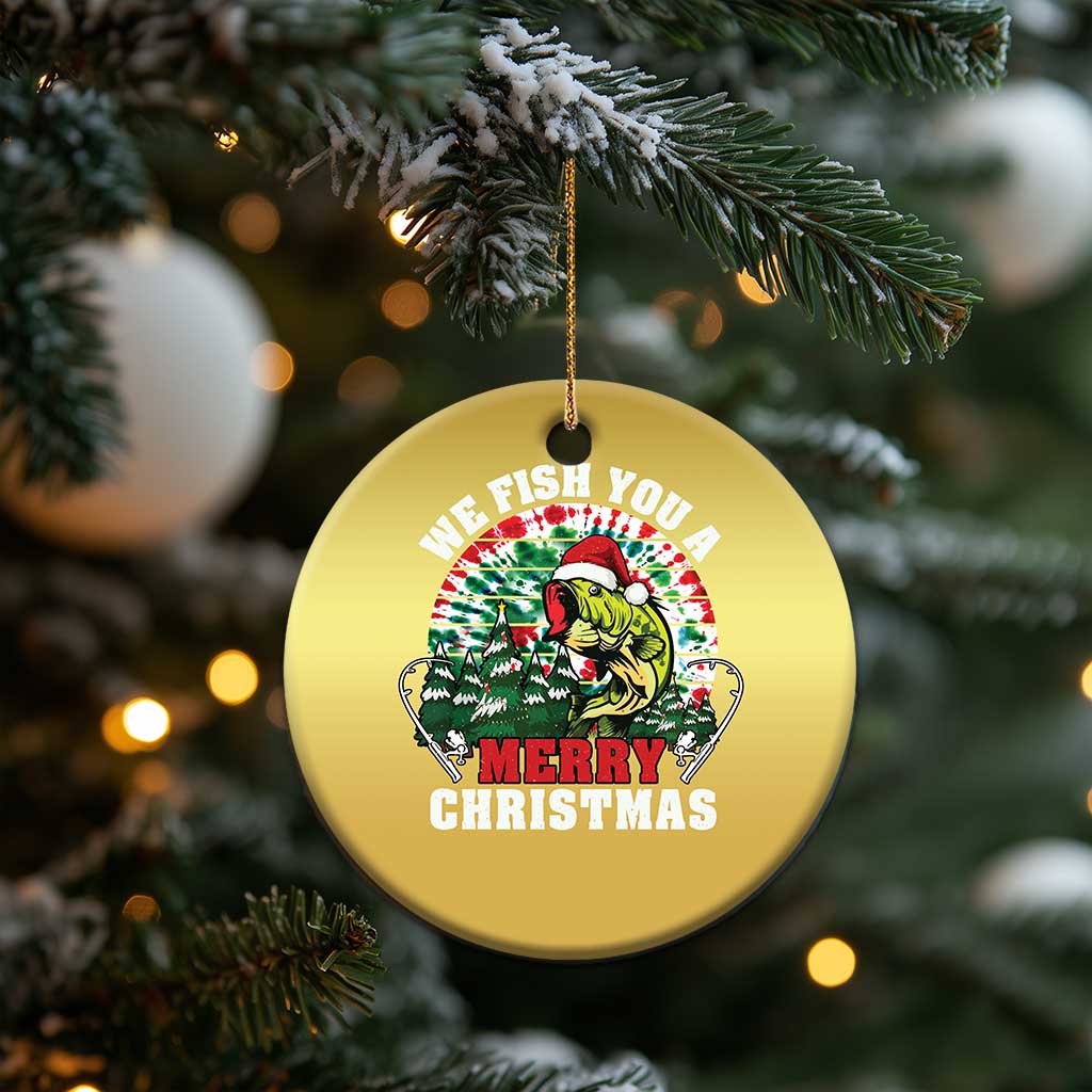 Xmas Fishing Christmas Ornament We Fish You A Merry Christmas Santa Hat TS09 Print Your Wear