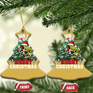 Xmas Fishing Christmas Ornament We Fish You A Merry Christmas Santa Hat TS09 Christmas Tree Gold Print Your Wear